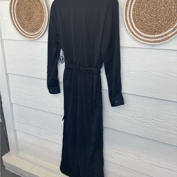 NWT Scoop Black satin-like fabric wide-leg jumpsuit NWT Size S - Picture 7 of 8